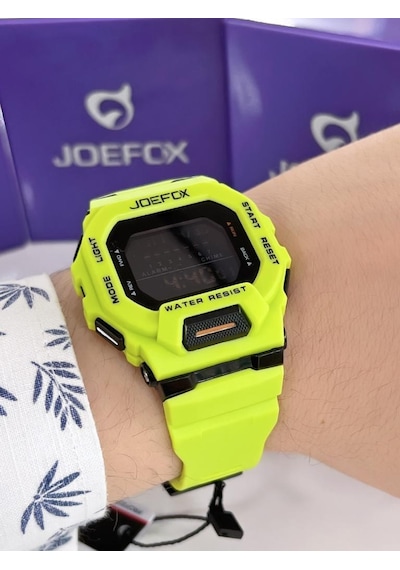 Joe.439 Joefox Digital Alarmlı-zemin Aydınlatma-kronometreli Unisex 3atm Suya Dayanıklı Kol Saati Yeşil