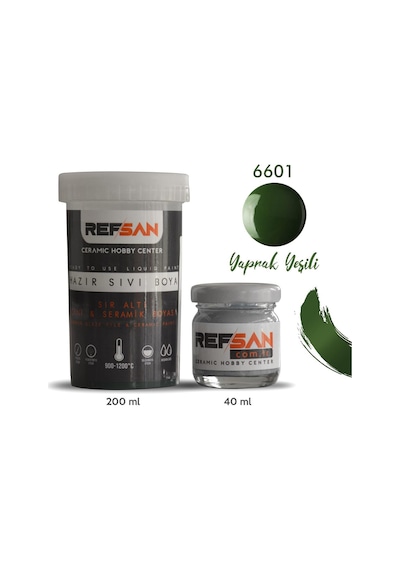 Hazır Çini ve Seramik Boyası 6601 Yaprak Yeşili 40 Ml
