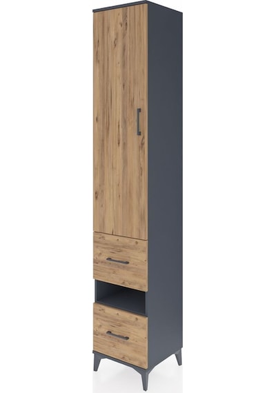 Hyperion Dolap 3 Raflı 2 Çekmeceli Tek Askılı 44x44x243 Antrasit-çam Antrasit Hyperion Dolap 3 Raflı 2 Çekmeceli Tek Askılı 44x44x243 Antrasit-çam Antrasit