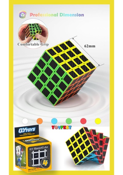 4x4 Fiber Karbon Qy Speed Zeka Küpü Akıl Küpü Rübik Küp