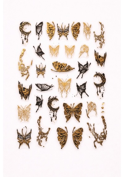 Bronze Gothic Butterfly Nail Art Sticker Sw-cs062