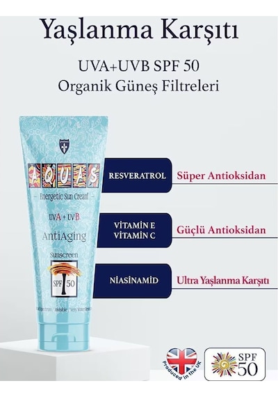 Aquas Yaşlanma Karşıtı Spf 50+ Güneş Kremi 100 Ml
