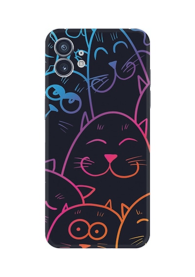 Nothing Phone 2 Kılıf Silikon Desen Özel Seri Neon Cats 1790