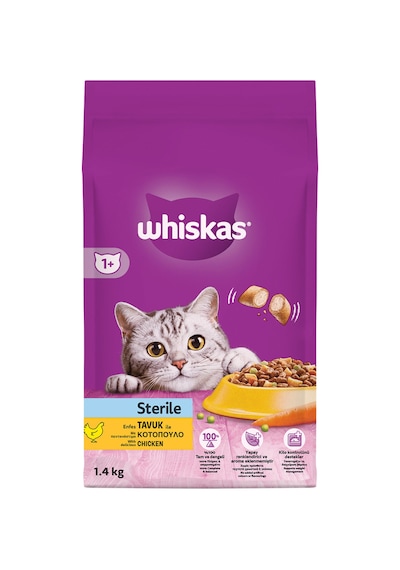 Whiskas Tavuklu Kısır Kedi Maması 1.4 Kg