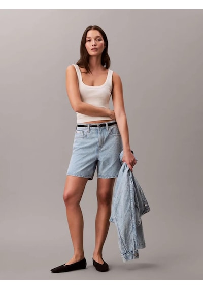 Calvin Klein 90s 6 In Short Needl, 3u8, 25 Kadın Mavi Kot Şort