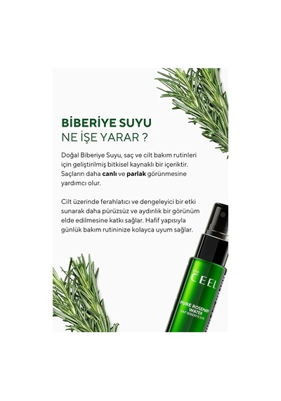 Saf Biberiye Suyu Toniği 100 Ml - Rosemary Water Saç Ve Cilt Bakımı Diğer