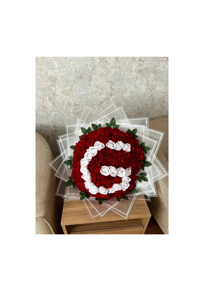 Gül Buketi 101 Adet Harf Detaylı Kadife Gül Kırmızı - 636626942 Kırmızı