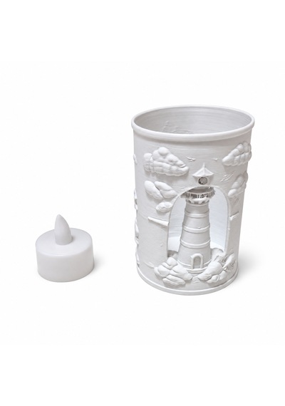 Deniz Feneri Tasarımlı Dekoratif Led Mumluk 10 Cm Lighthouse Temalı Dekoratif Aydınlatma .