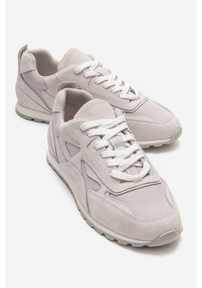 Luvishoes Sahra Buz Süet Hakiki Deri Kadın Sneaker Buz