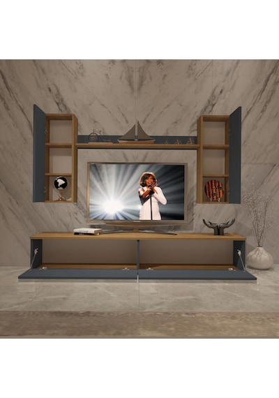 Decoraktiv Eko 7 Mdf Std Tv Ünitesi Tv Sehpası Pera - Antrasit