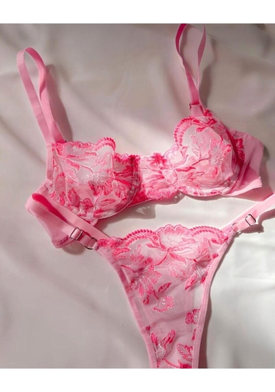 La Linaa Cindy Pembe Kadın Tangalı Bralet Takım-pembe Pembe