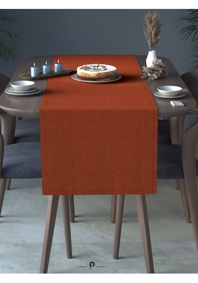 Br Perle Perle Home Keten Dokulu Runner Kiremit Renk Dekoratif Şık Runner Örtü