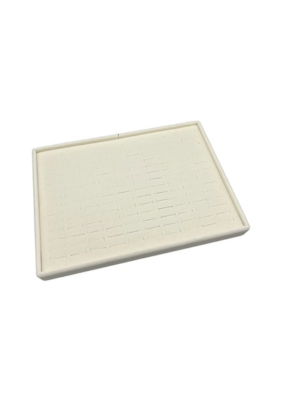 Yerli Üretim Süet Kumaş Krem Renk Batırmalı 34-24 Cm Çekmece Içi Yüzük Tabla Stand Çok Renkli