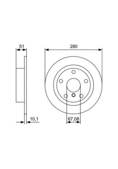 Mini Cooper F57 1.5 2018-2024 Bosch Arka Disk 280mm 2 Adet