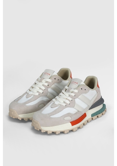 Lufian Auke Erkek Süet Sneaker Spor Ayakabı Taş Beyaz