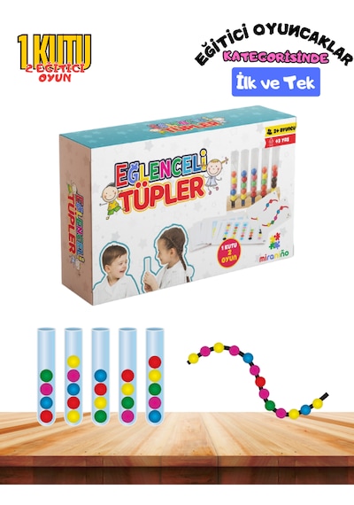 Miranino Eğlenceli Tüpler Ahşap Stantlı Eğitici, Motor Gelişimi