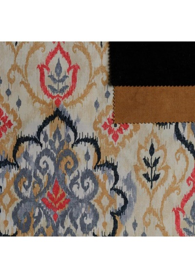 Antrasit Sütlü Kahve Renkli Modern Damask Desen Dijital Baskılı