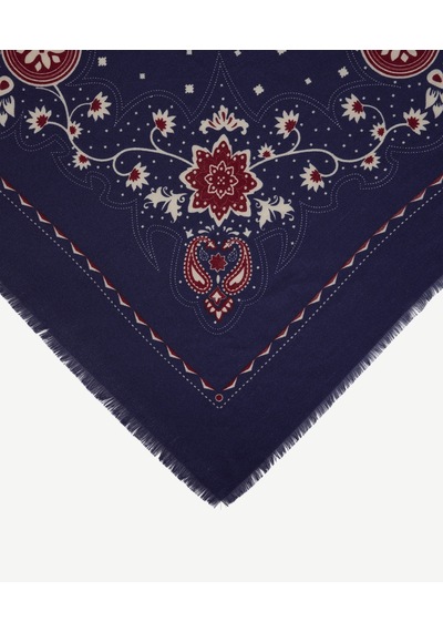 Yargıcı Desenli Kare Şal 26kksl1120x 004 Lacivert