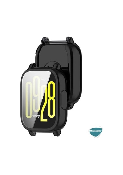 Xiaomi Redmi Watch 5 Lite Kılıf 360 Full Round Soft Silicone Siyah Redmi Watch 5 Lite İle Uyumlu Kılıf - Siyah