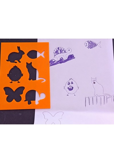 3d Baskı Hayvan Figürleri Çizim Şablonu - Çoklu Desen Kalıbı - Turuncu