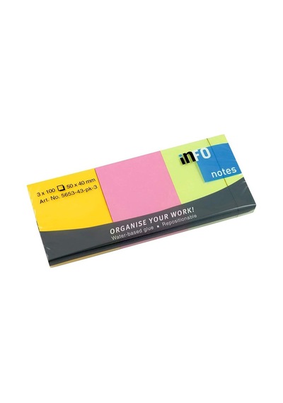 Info Notes 50x40 Parlak Renk Postit 3 Lü Pk 100 Yp 565343