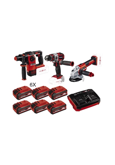 Einhell PLUS2 Matkap Vidalama + Taşlama + Kırıcı Delici + 6 Akülü Set