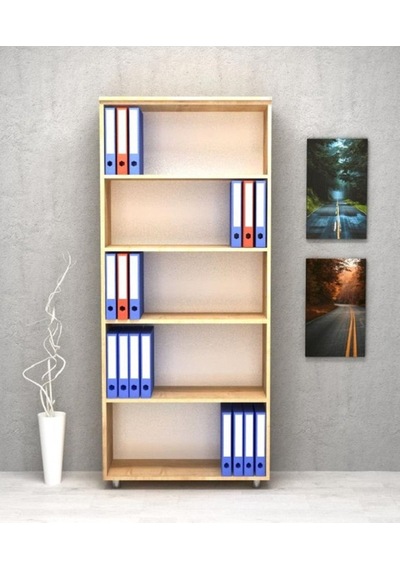 Kobiç Ofis Dosya Dolabı Raflı Suntalam Dolap 70x35x185 Cm Meşe Meşe