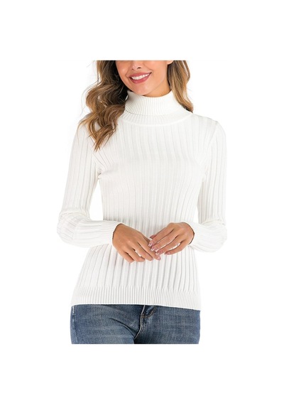 Youknitwear You Patio Balıkçı Yaka Kadın Kazak Beyaz