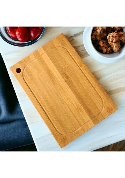 Bambu Kesme Tahtası Antibakteriel Yıkanabilir Doğrama Tahtası Dikdörtgen 32x22 Cm Orta Boy 172 Çok Renkli