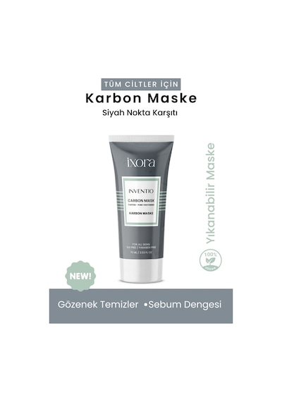 Inventio  Etkili Ve Siyah Nokta Önleyici Aktif Karbon Maske, 75 Ml