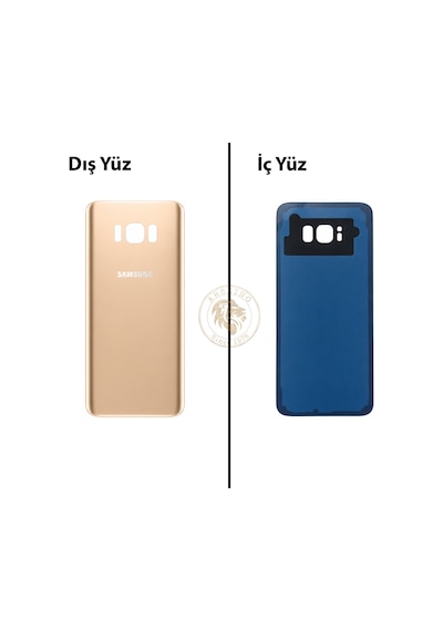 Samsung Galaxy S8 Plus Gold Renk Arka Kapak Arka Cam Batarya Kapağı Pil Kapağı Lazer Kesim Back Cover Galaxy S8 Plus Uyumlu