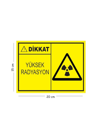 Metal Dikkat Yüksek Radrasyon 15x20 Cm Uyarı İş Güvenliği Levhası