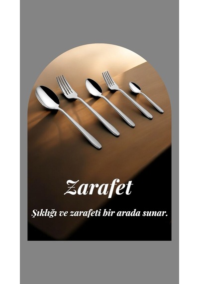 Özlife Defne 60 Parça Çatal Kaşık Takımı Seti 12 Kişilik Paslanmaz Çelik Gri