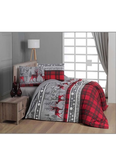 First Choice Flanel Nevresim Takımı Happiness Red Tek Kişilik