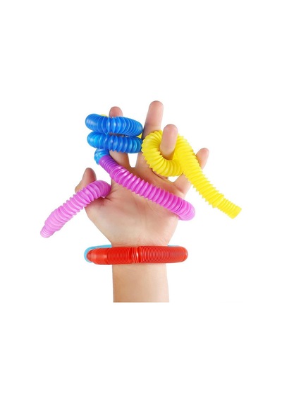 Pop Play Tubes Duyusal Stres Oyuncağı Mini 5li Akordiyon Borular: Bükün, Uzatın, Sesini Dinleyin Eğ