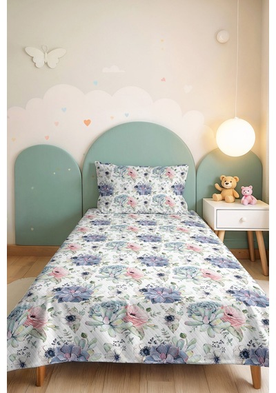 Pastel Çiçekli Botanik Pike Takımı - Mint Pudra Floral Tek Kişilik 160x220 Cm Kapitone Yatak Örtüsü Bulanık Zeytinlik Anısı Pastel Çiçekli Botanik Pike Takımı - Mint Pudra Floral Tek Kişilik 160x220 Cm Kapitone Yatak Örtüsü Bulanık Zeytinlik Anısı