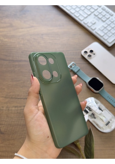 Redmi Note 13 Pro 4g Uyumlu Süper İnce Mat Ultra Thin Silikon Kılıf Yeşil