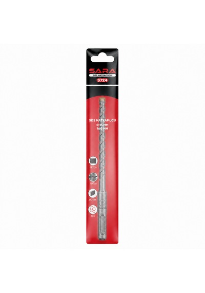 Sara S-724 Sds Plus Matkap Ucu 15 X 160 Mm, 2 Kesicili, Tungsten Karbür Uçlu