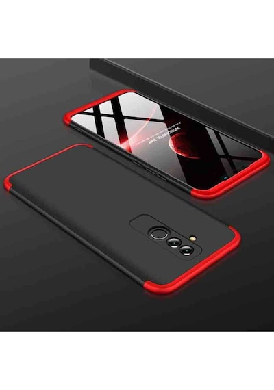 Huawei Mate 20 Lite Kılıf Zore Ays Kapak Siyah-Kırmızı