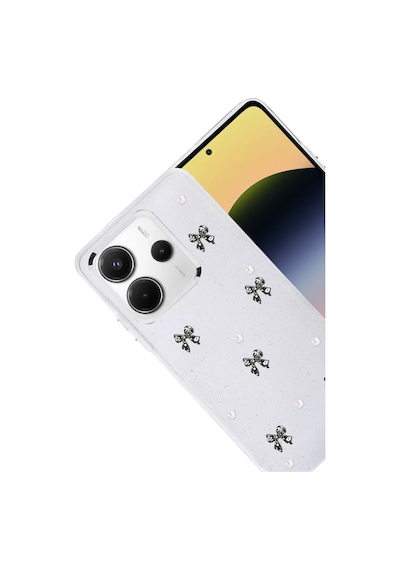 Newface Xiaomi Redmi Note 14 4g Fiyonk Desenli Kapak - Desen 8 Beyaz