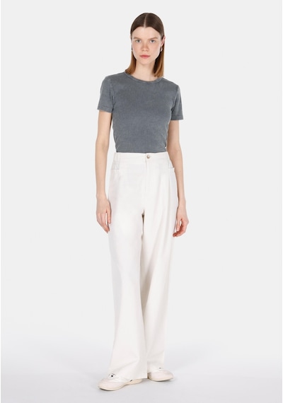 Colin's Colins Slim Fit Kadın Antrasit Kısa Kol Tişört Cl1073924 Cl1073924 Q1.v2 Ant Antrasit
