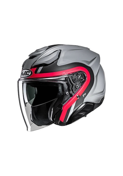 Hjc F31 Bask Mc1sf Yarım Motosiklet Kaskı Gri Kırmızı Çok Renkli