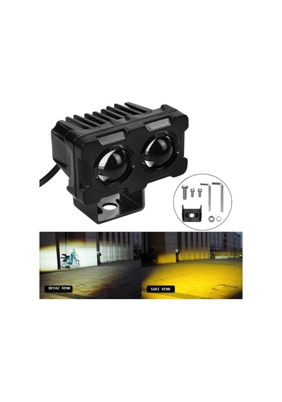 Robot Sis Farı Çift Renk Sarı-beyaz Araç Motosiklet Off Road Led Lamba 50w Metal 2 Adet