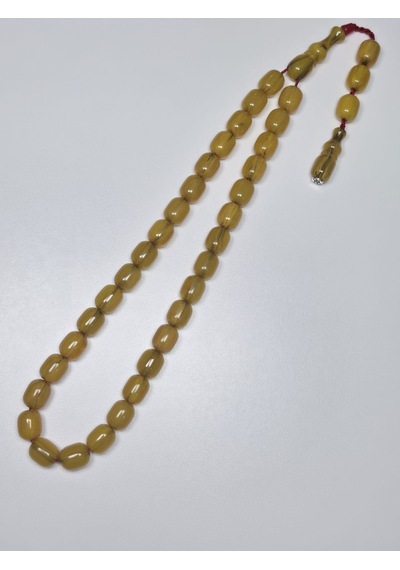 Zeyzun Usta İmzalı Sıkma Kehribar Tespih 10,5 X 13,5 Mm Kapsül Ke