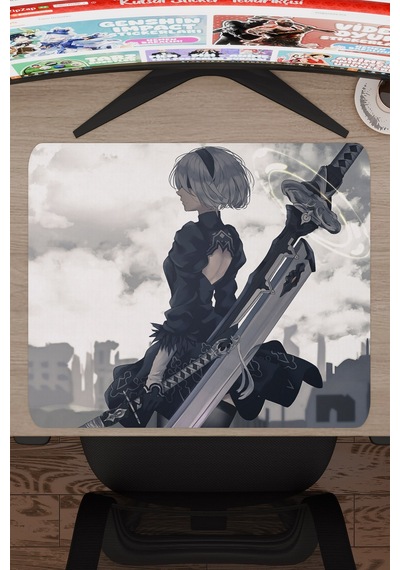 Nier: Automata Kaymaz Dikişli Kauçuk Oyuncu Mousepad V1 - 48x40 Xl Gaming Mouse Pad Fare Altlığı