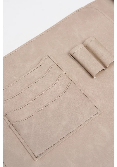 Necati Çanta Apple Uyumlu MacBook Air Pro 13-14 Inç Organizer Evrak & Laptop & Tablet Çantası - Bej Bej
