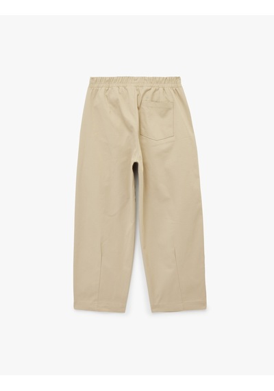 Koton Pileli Pamuklu Oversize Gabardin Kumaş Pantolon Bej 6skb40089tw Ekru