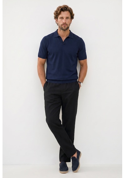 Tudors Erkek Relax Fit Rahat Kesim %100 Pamuk Geniş Paça Keten Kumaş Çift Cepli Siyah Pantolon-51133 Tudors Erkek Relax Fit Rahat Kesim %100 Pamuk Geniş Paça Keten Kumaş Çift Cepli Siyah Pantolon-51133