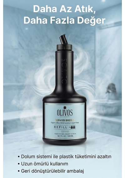 Zephyr Breeze Zeytinyağlı Hamam Kokulu Sıvı Sabun Refill 1500 Ml 3x500 Ml Ekonomik Paket