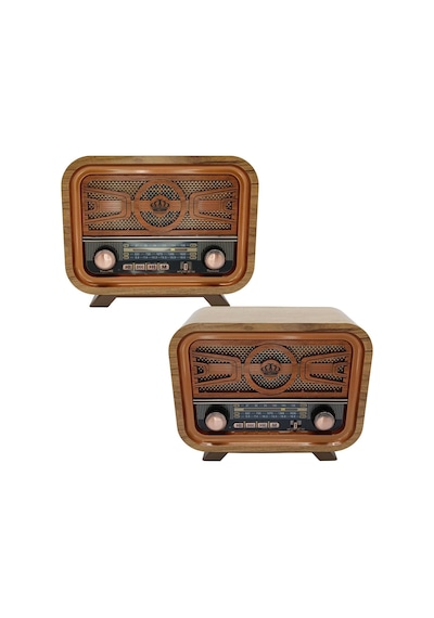 Radyo Retro Açık Ahşap Bluetooth Hoparlör Tf Kart Şarjlı Led N0a1